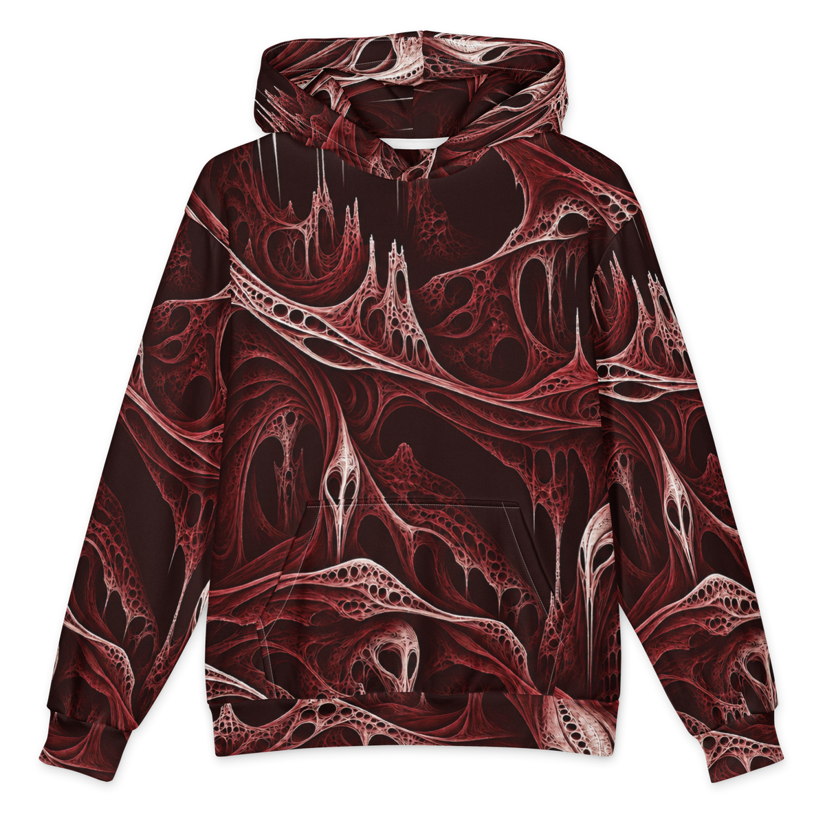 Wraithskin Oxblood Terrain Hoodie all-over print oversized hoodie, front