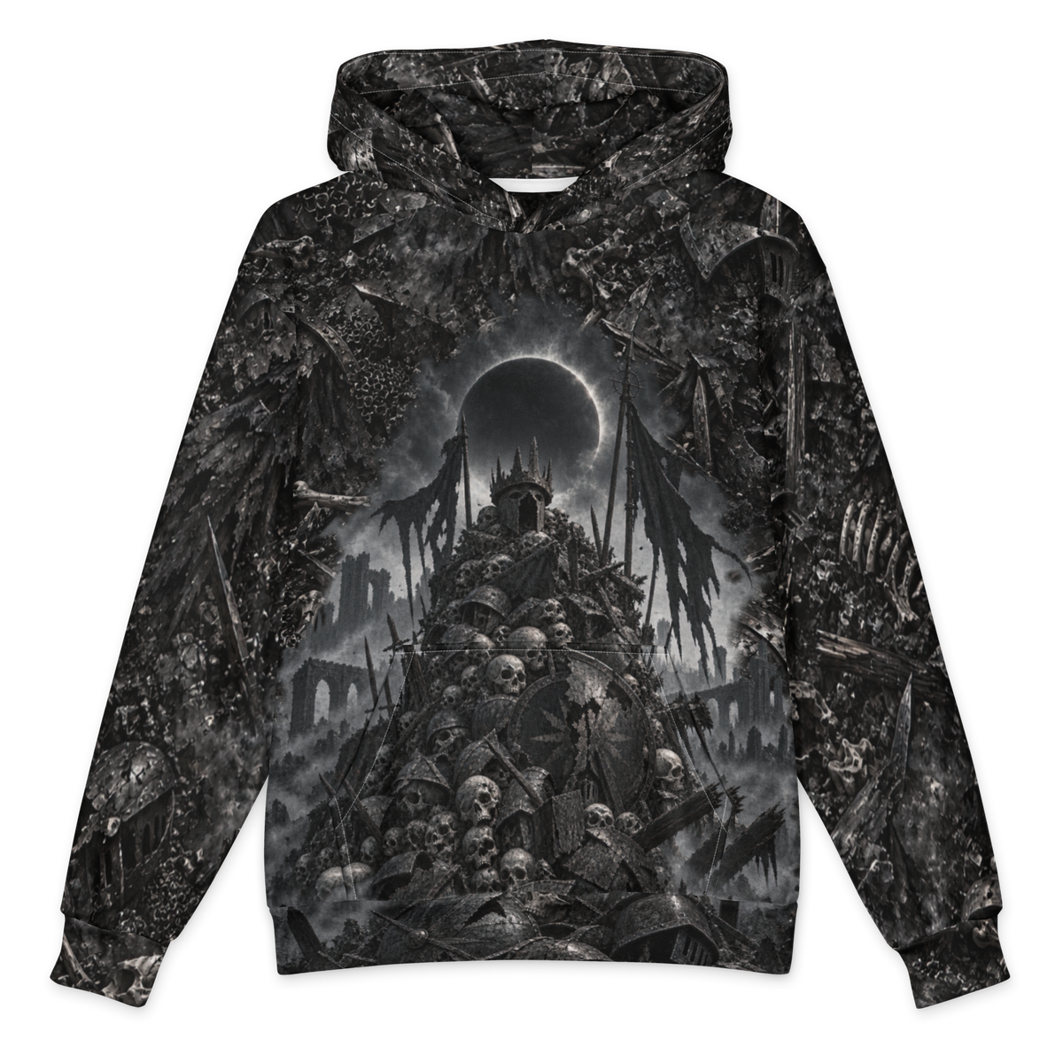 Ash and Bone Hoodie all-over print oversized hoodie, front