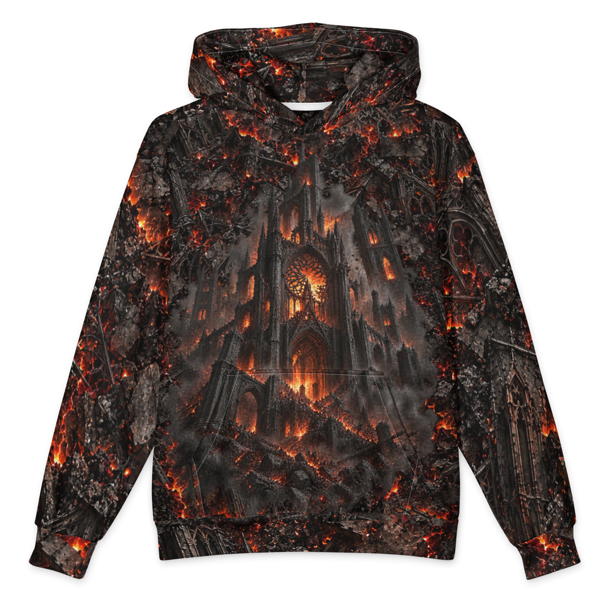 Fire and Ruin Hoodie all-over print oversized hoodie, front