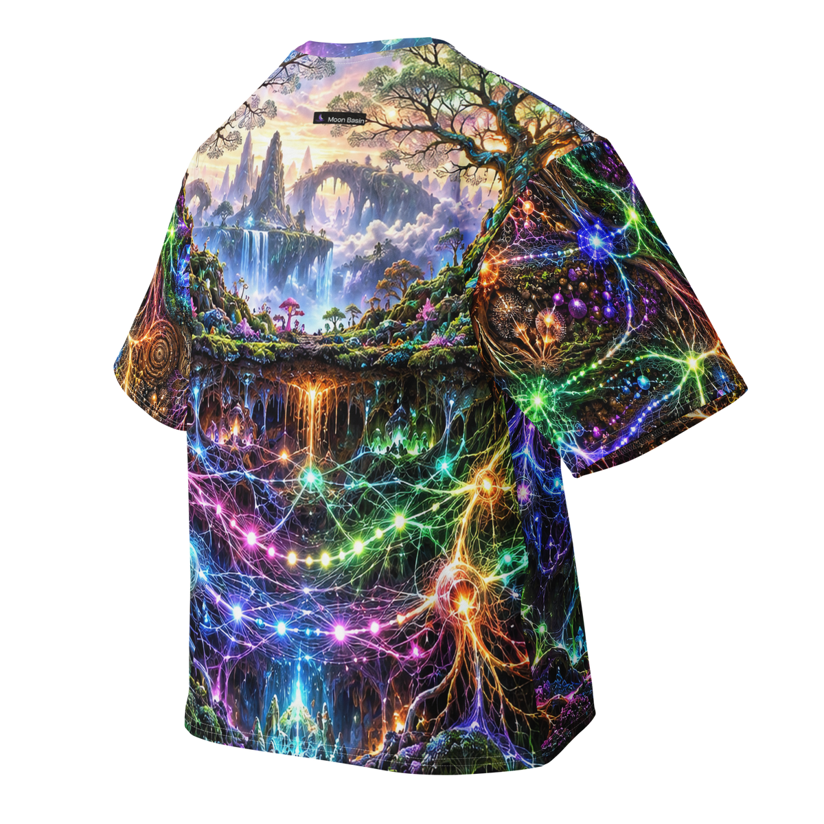 Mycelial Parliament Wrap all-over print oversized tee, back