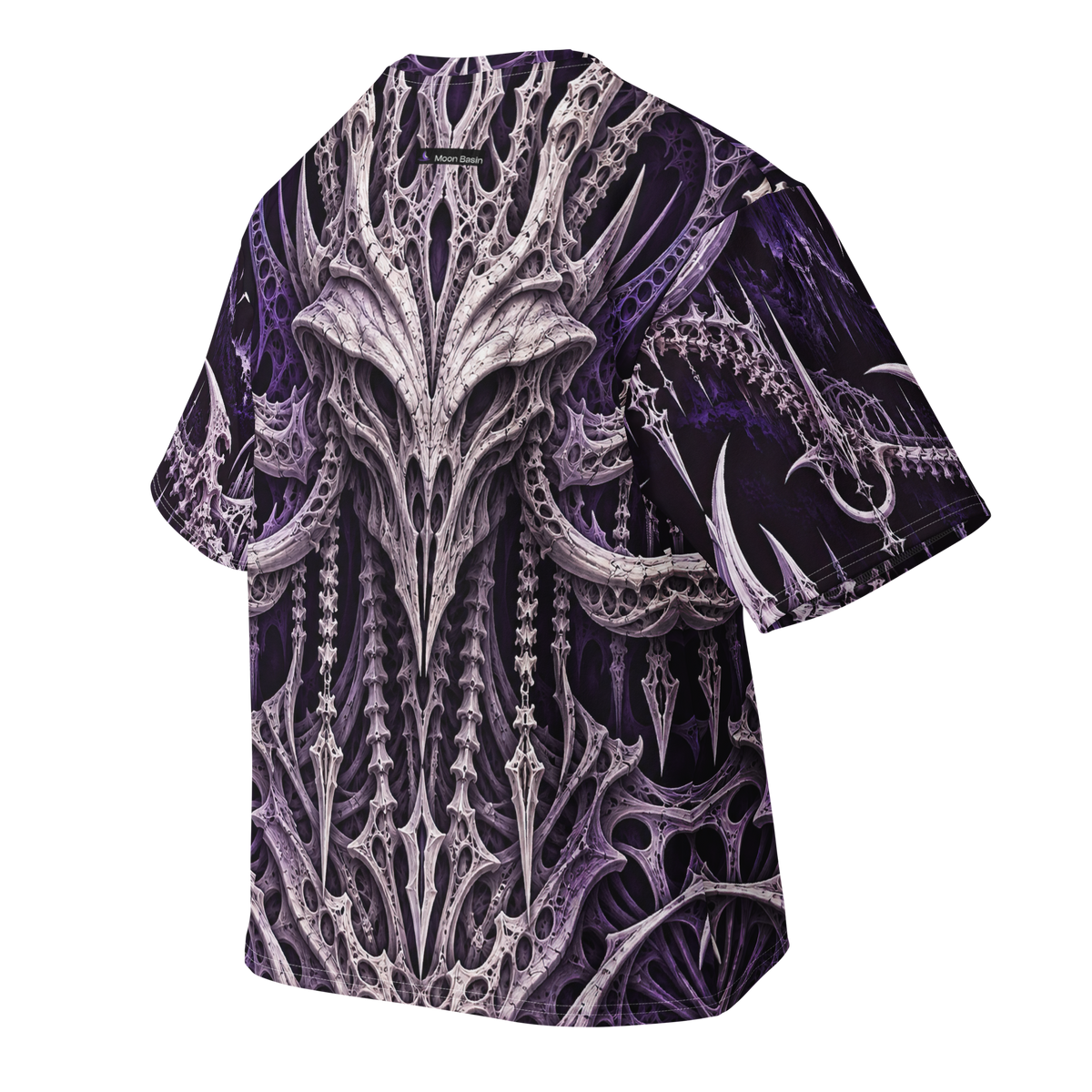 Ossuary Crown Violet all-over print oversized tee, back