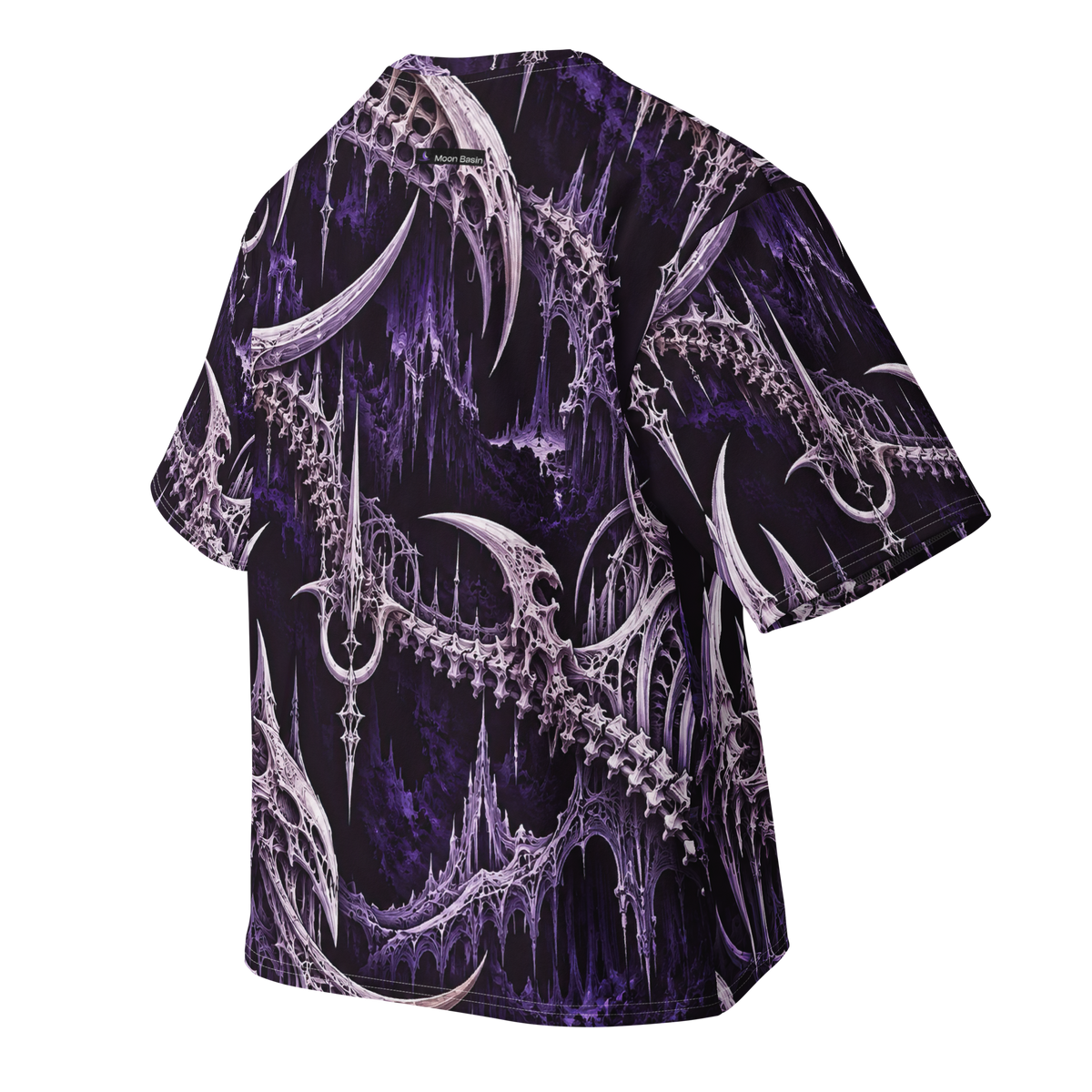 Ossuary Crown Violet Terrain all-over print oversized tee, back