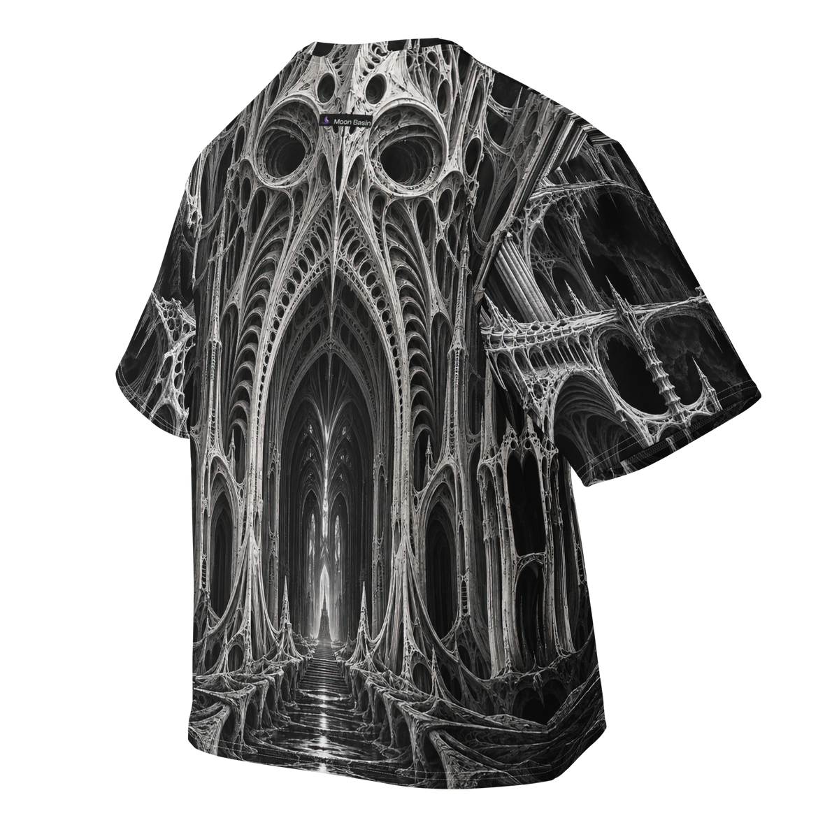 Black Chapel Obsidian all-over print oversized tee, back