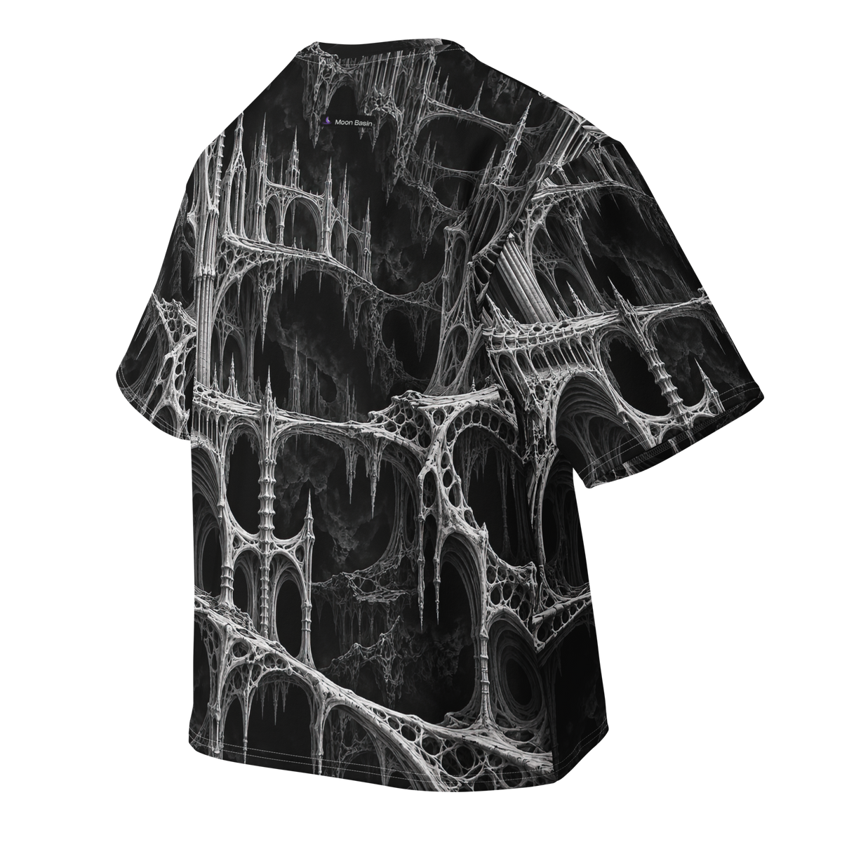 Black Chapel Obsidian Terrain all-over print oversized tee, back