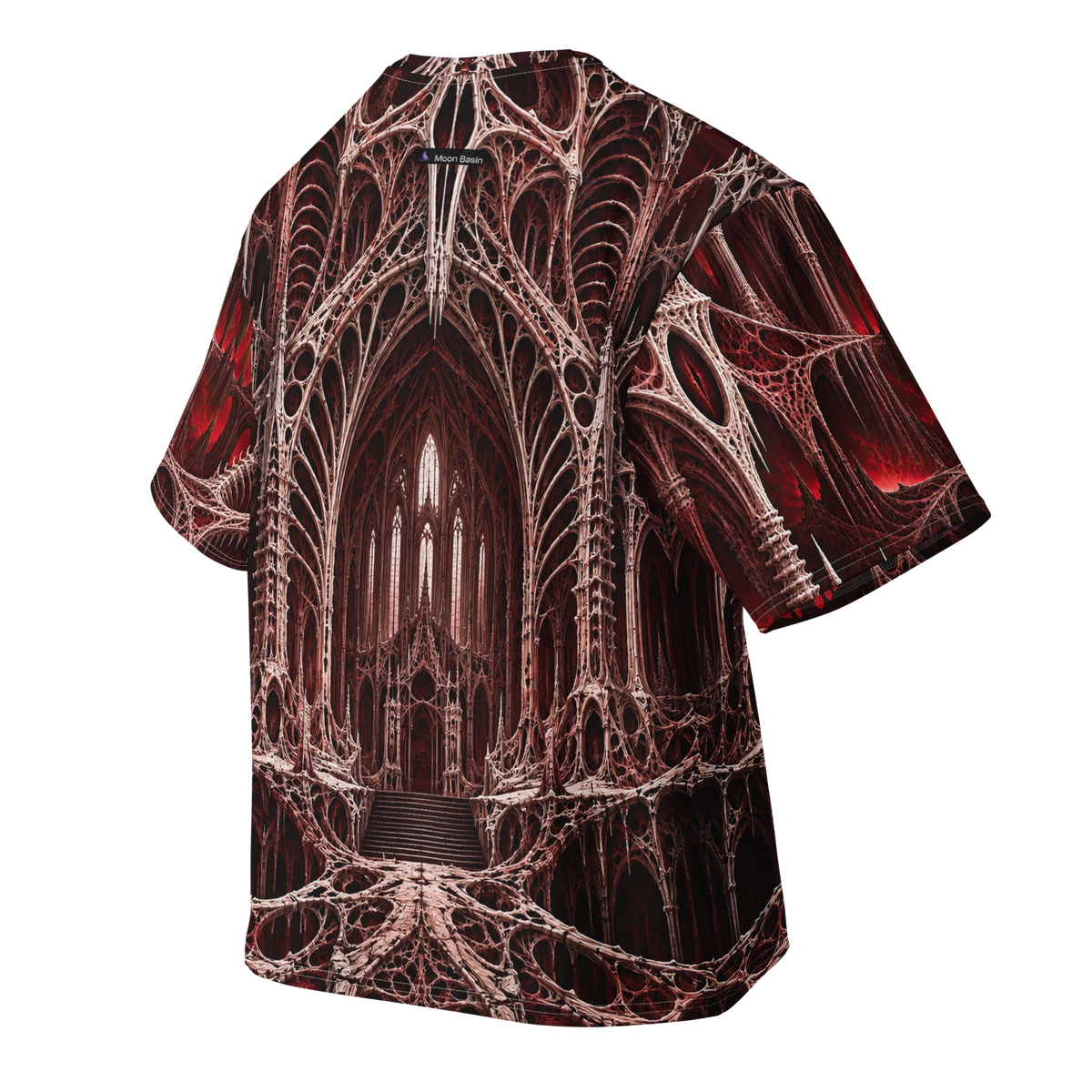 Black Chapel Oxblood all-over print oversized tee, back