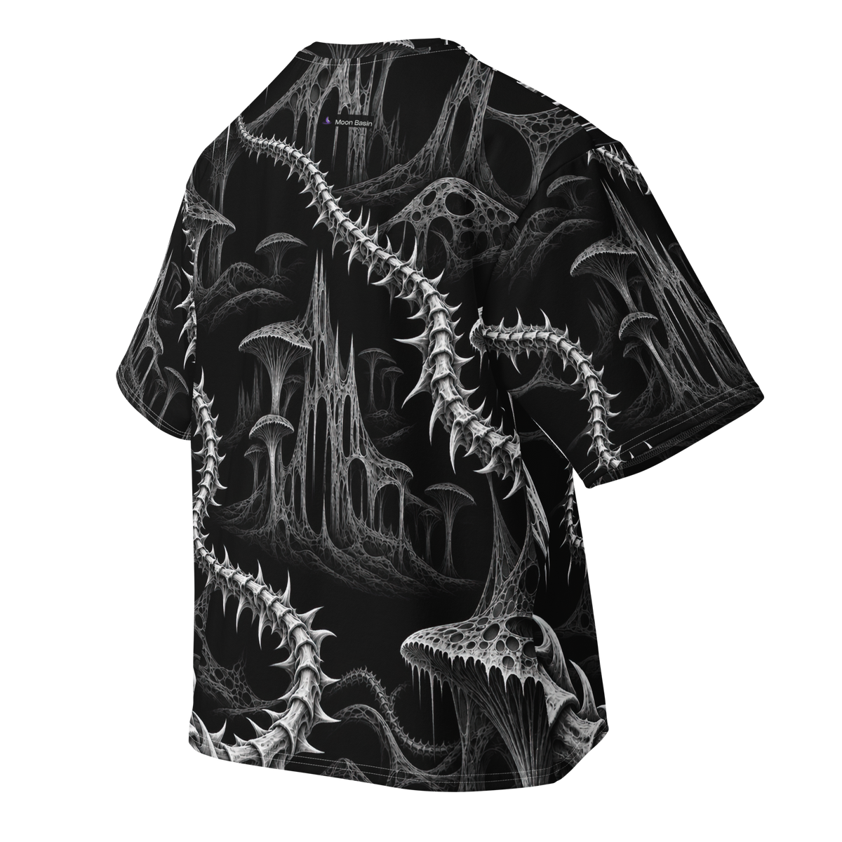 Bonevine Obsidian Terrain all-over print oversized tee, back