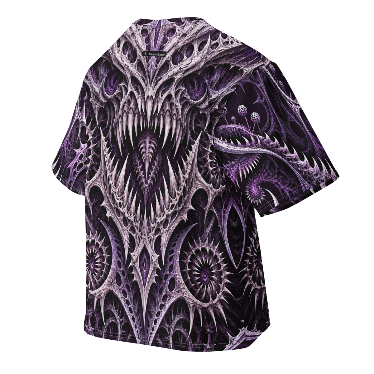 Thornjaw Violet all-over print oversized tee, back