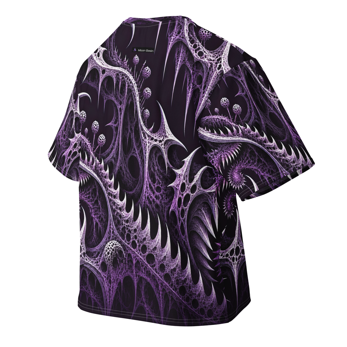 Thornjaw Violet Terrain all-over print oversized tee, back