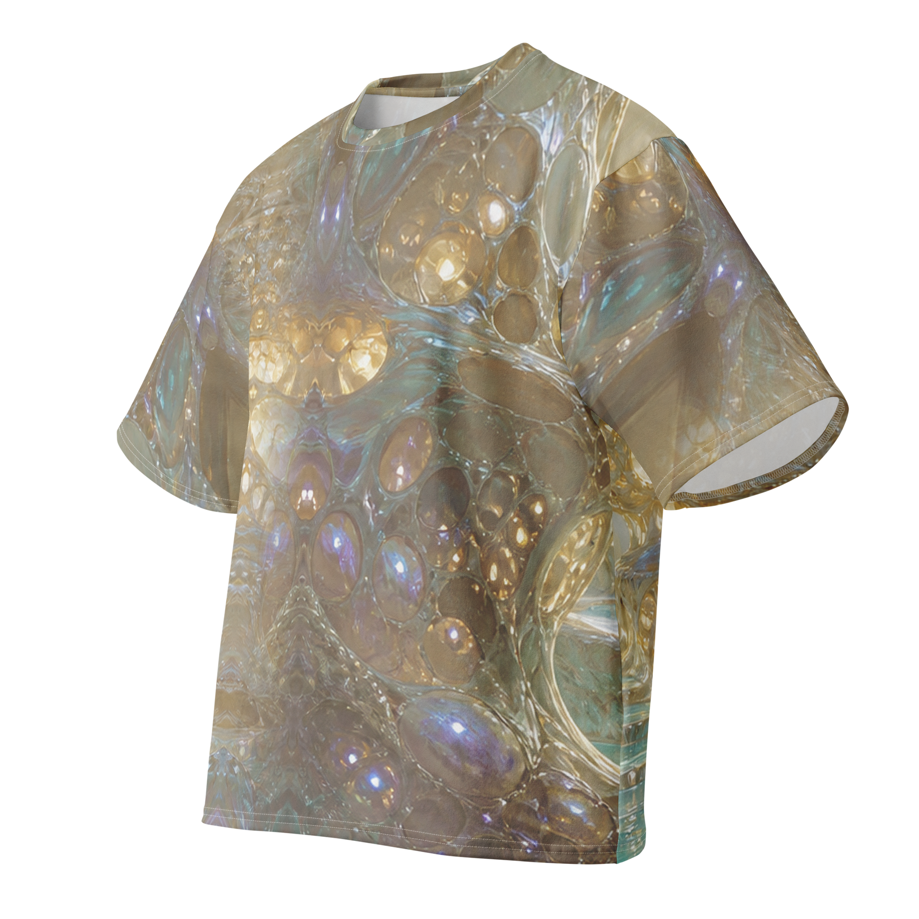 Pearl Cavern all-over print oversized cotton T-shirt, front ghost view
