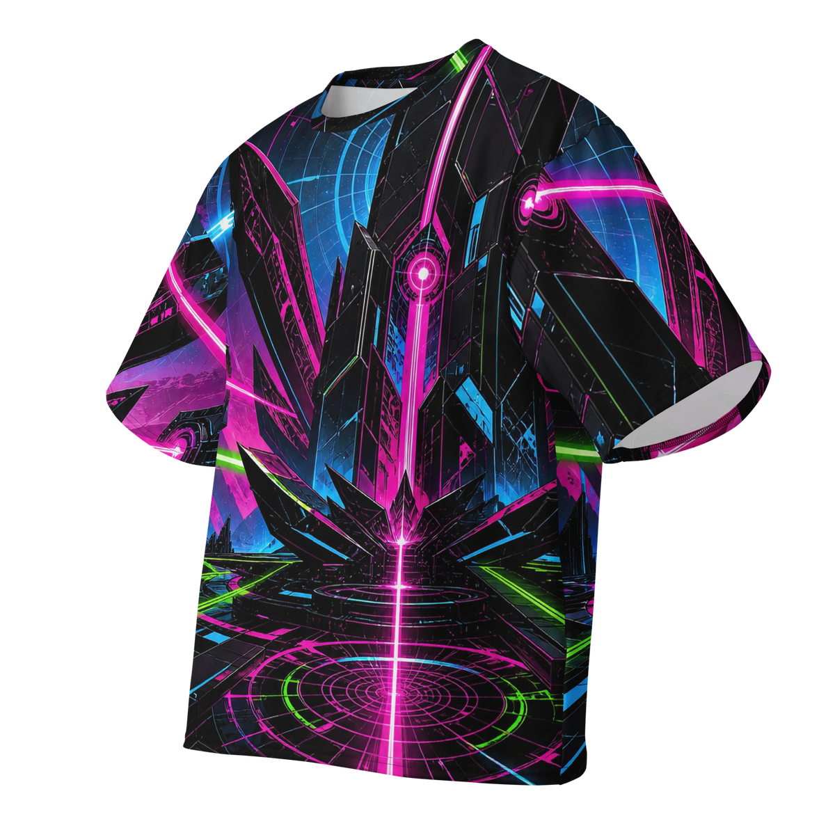 Laser Orchid Monolith all-over print oversized cotton T-shirt, front ghost view