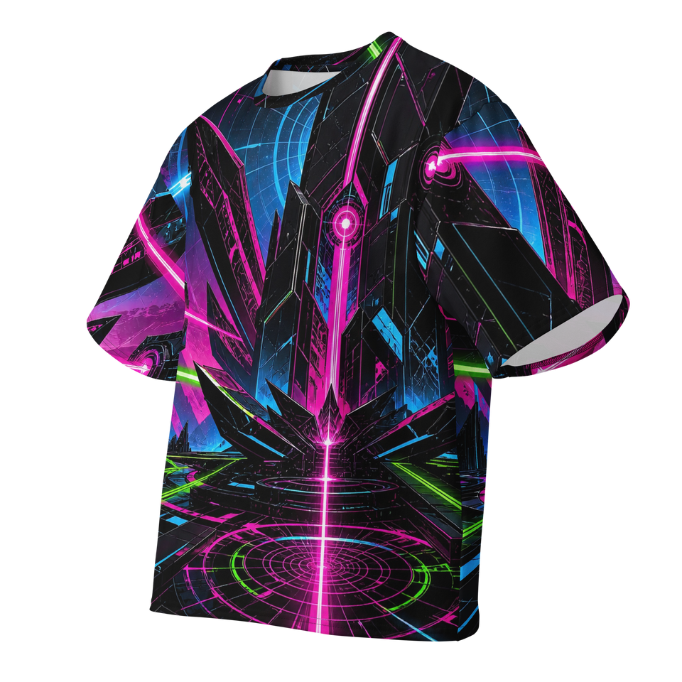 Laser Orchid Monolith all-over print oversized cotton T-shirt, front ghost view