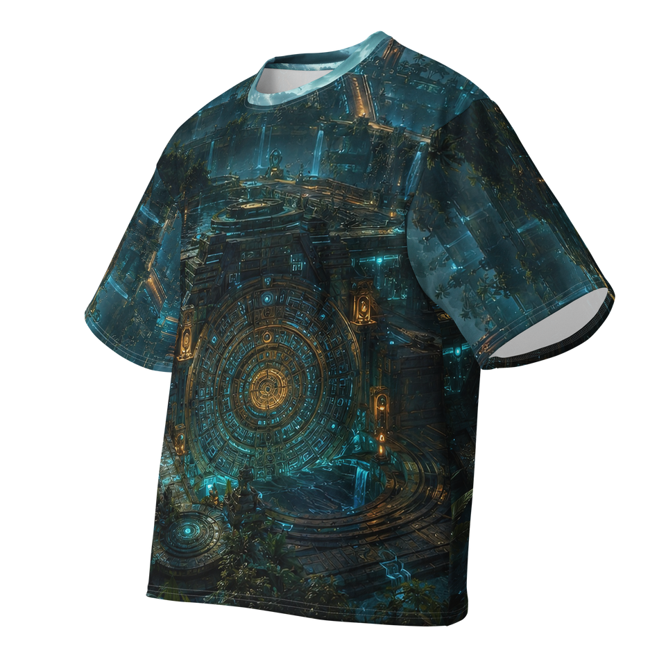 Calendar Terrace Expanse all-over print oversized cotton T-shirt, front ghost view