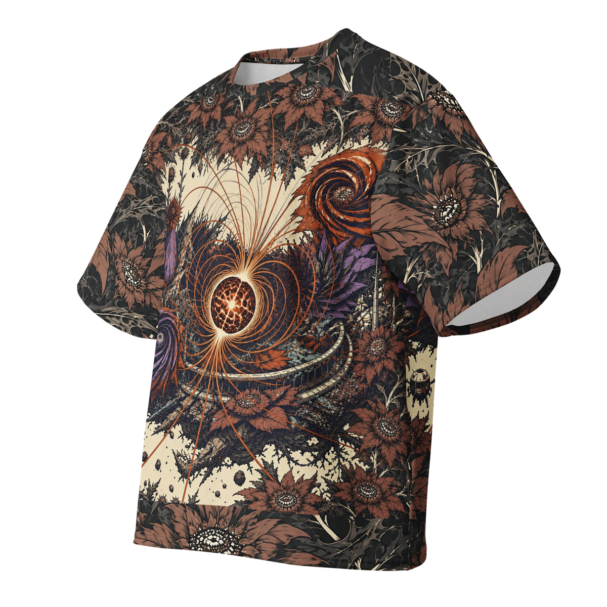 Magnetar Garden Remake all-over print oversized tee, front