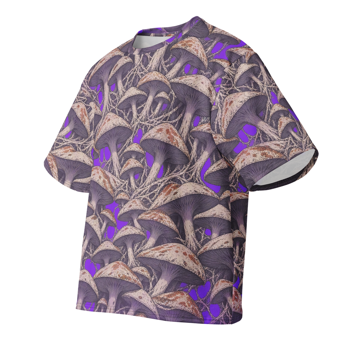 Orbital Mycelium Terrain all-over print oversized tee, front