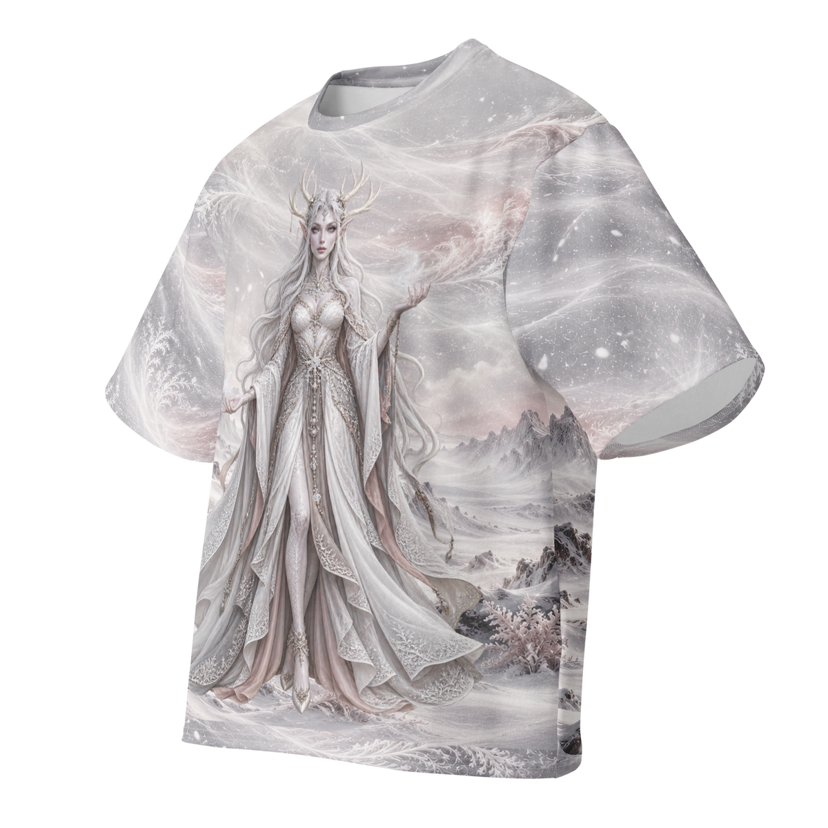 Snow Witch all-over print oversized tee, front