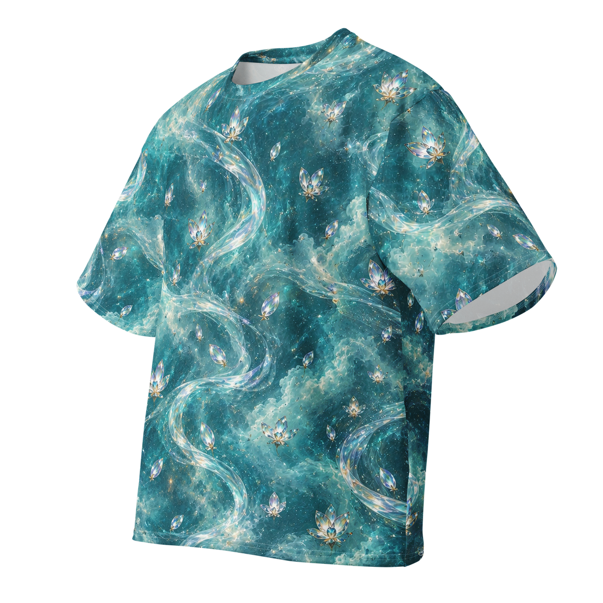 Prism Oracle Terrain all-over print oversized tee, front