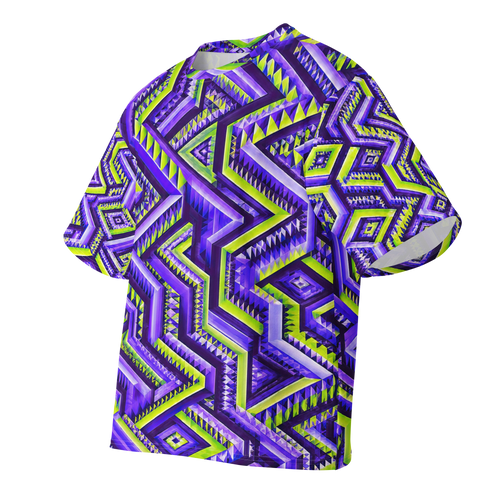 Ultraviolet Phase Terrain all-over print oversized tee, front