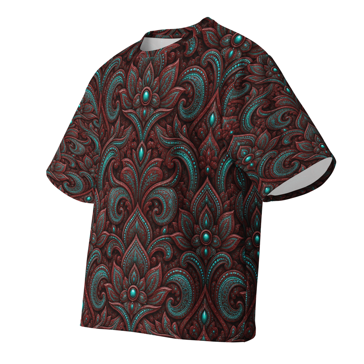 Raina Terrain all-over print oversized tee, front