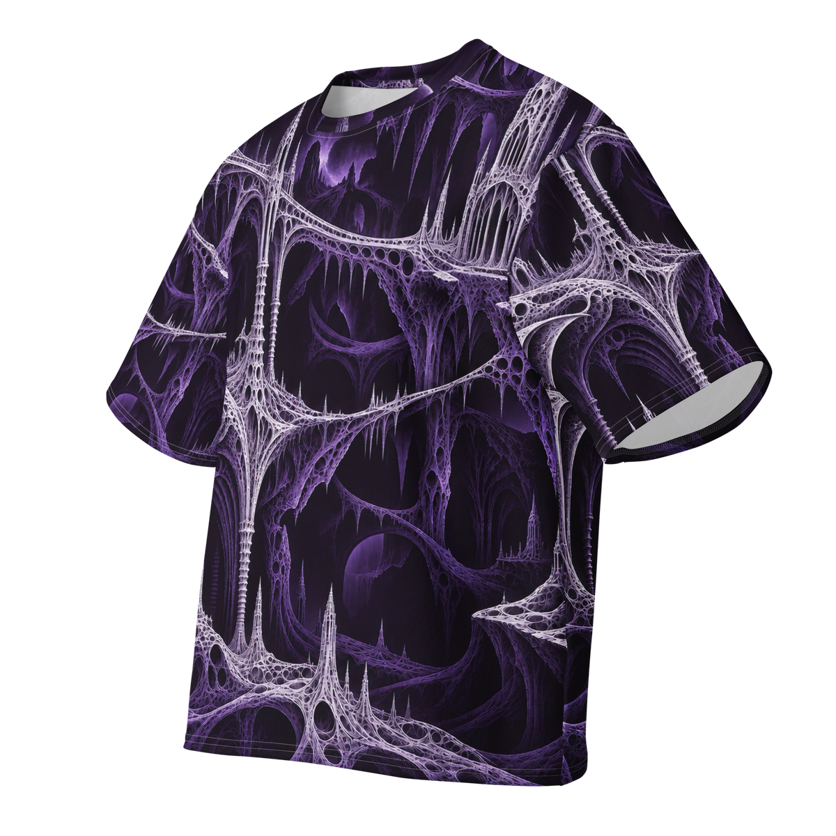 Black Chapel Violet Terrain all-over print oversized tee, front