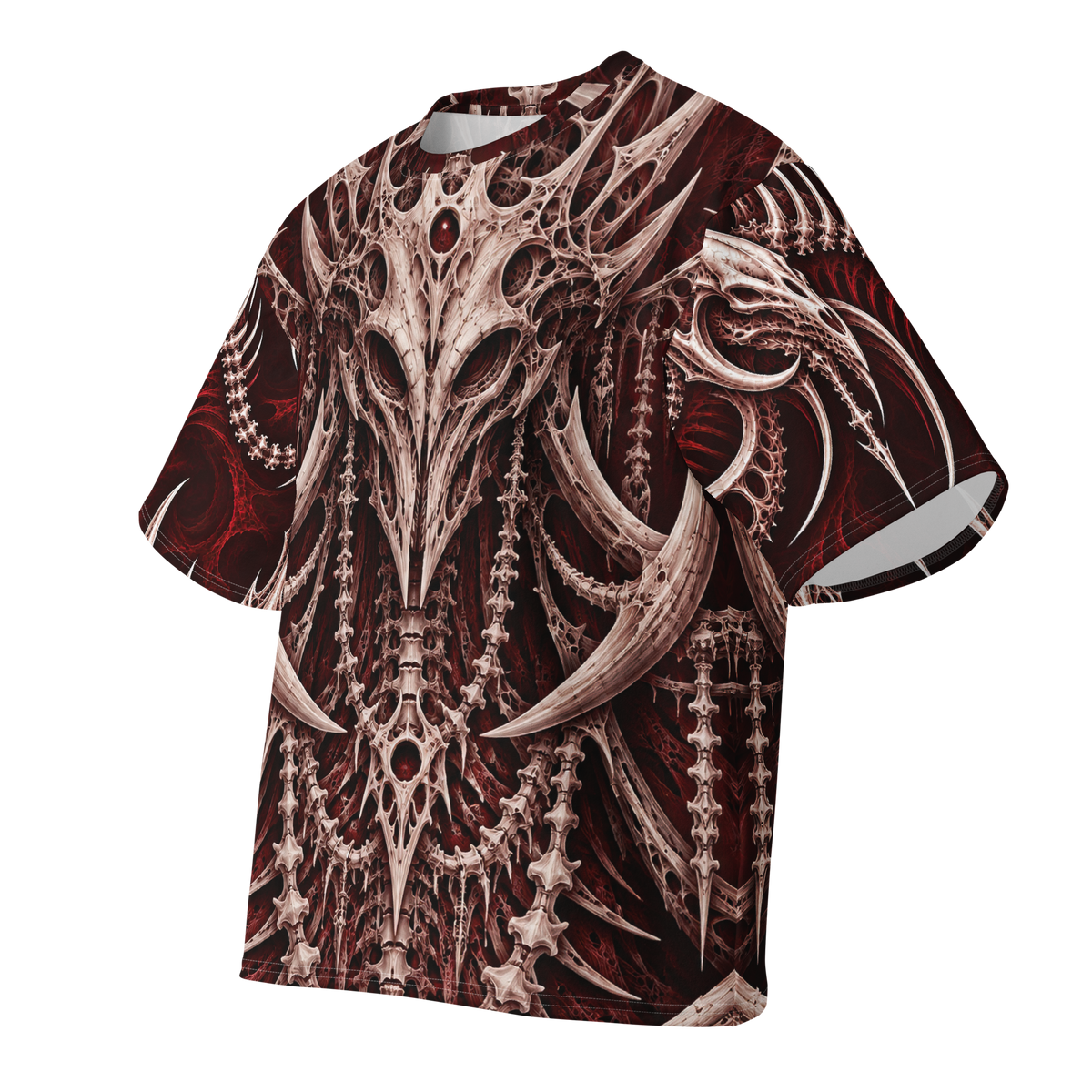 Ossuary Crown Oxblood all-over print oversized tee, front