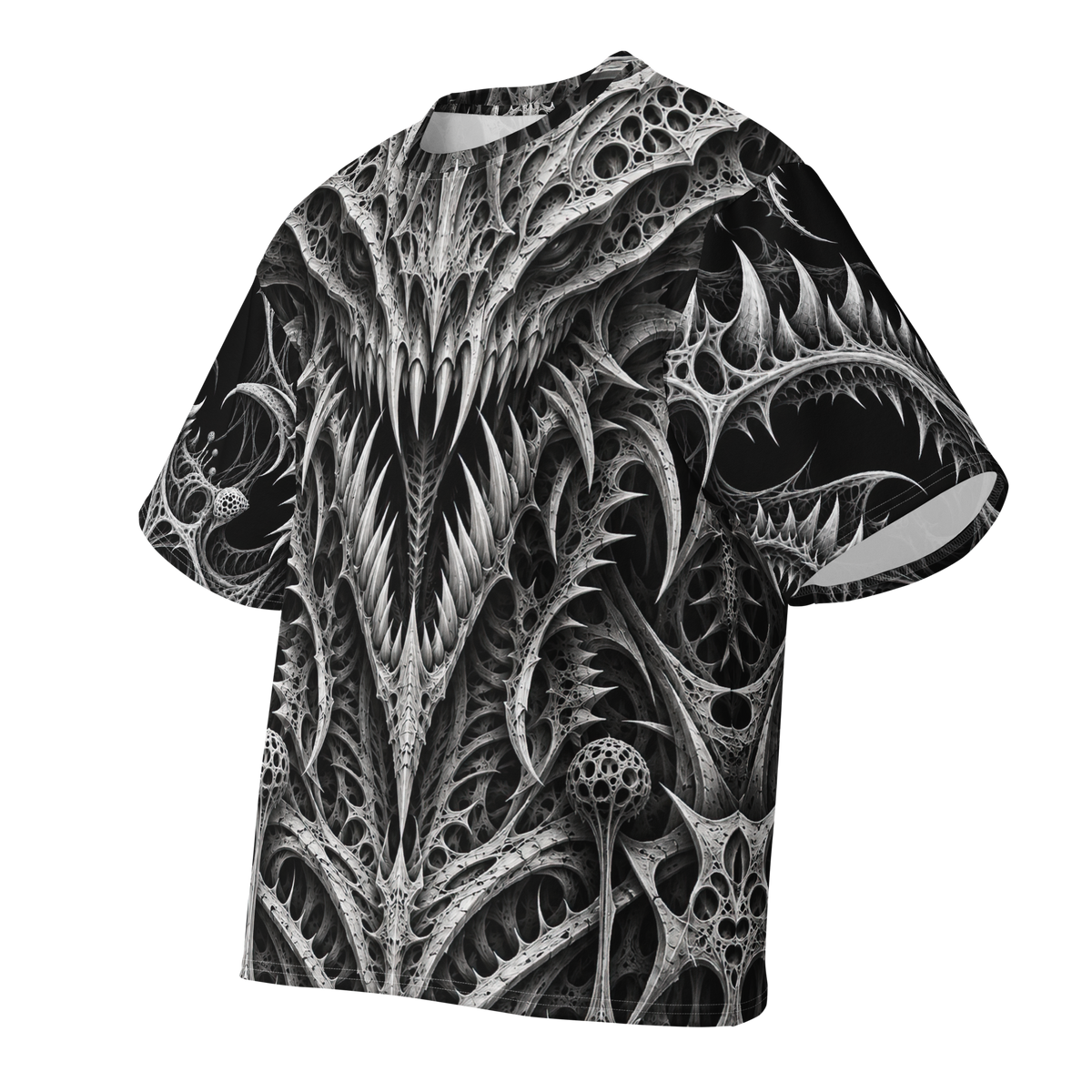 Thornjaw Obsidian all-over print oversized tee, front