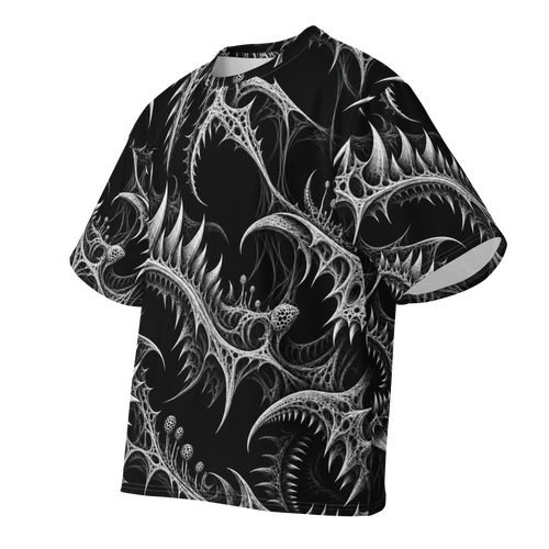 Thornjaw Obsidian Terrain all-over print oversized tee, front