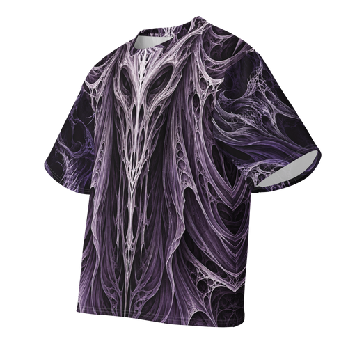 Wraithskin Violet all-over print oversized tee, front