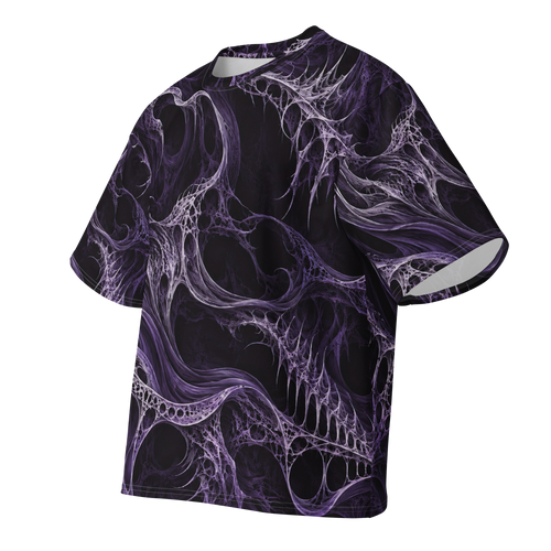 Wraithskin Violet Terrain all-over print oversized tee, front