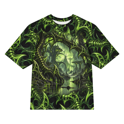 Venom Lace all-over print oversized tee, front