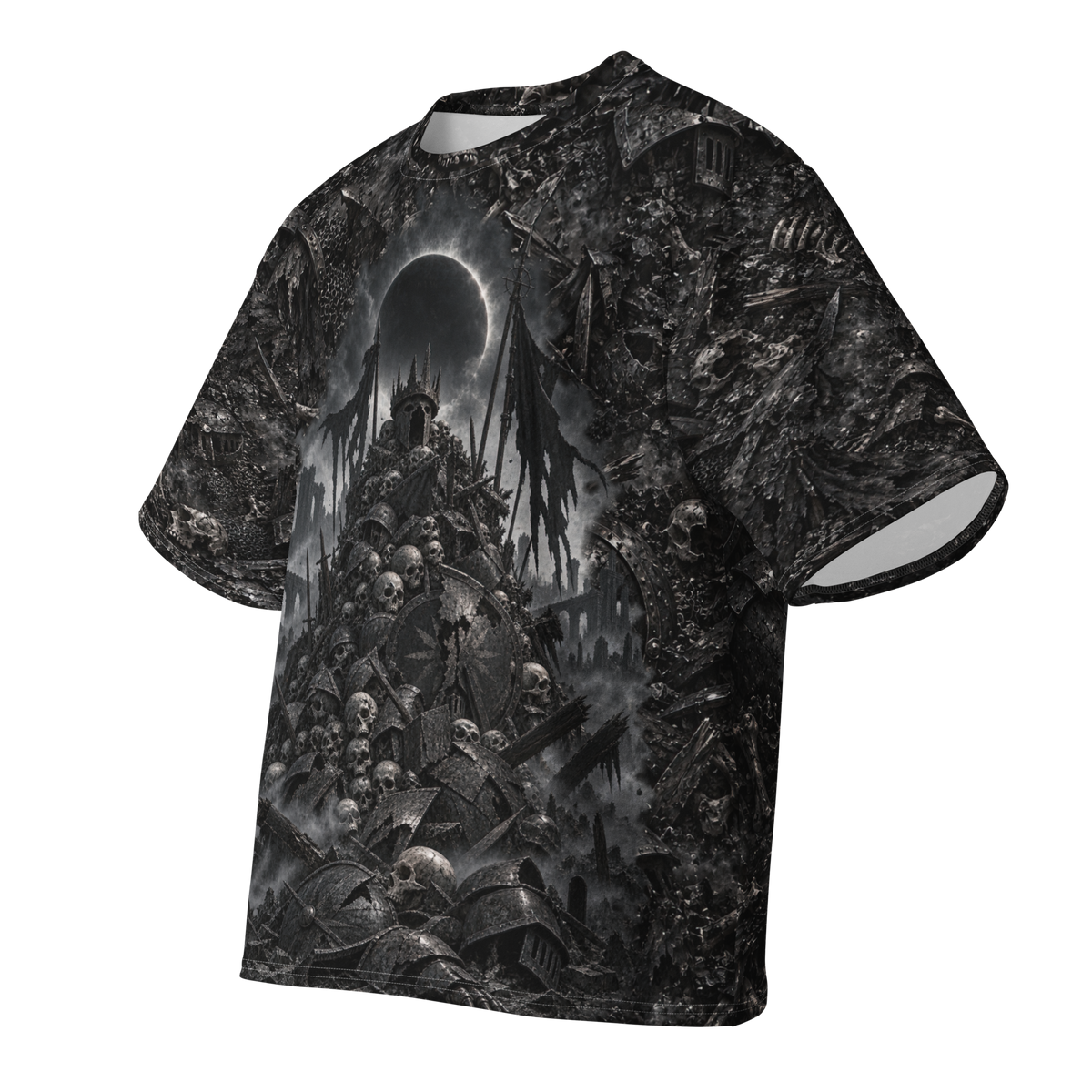 Ash and Bone all-over print oversized tee, front ghost view