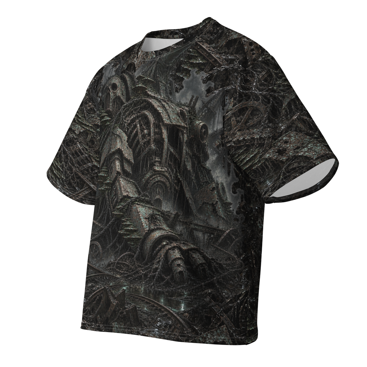 Rot and Iron all-over print oversized tee, front ghost view