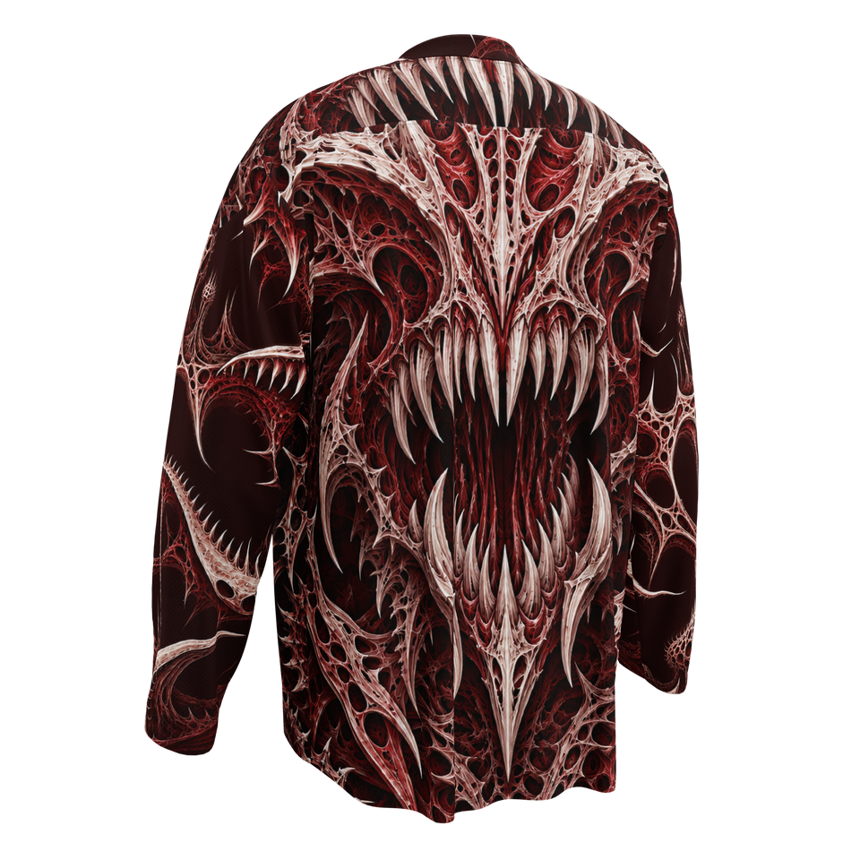 Thornjaw Oxblood Hockey Jersey, back