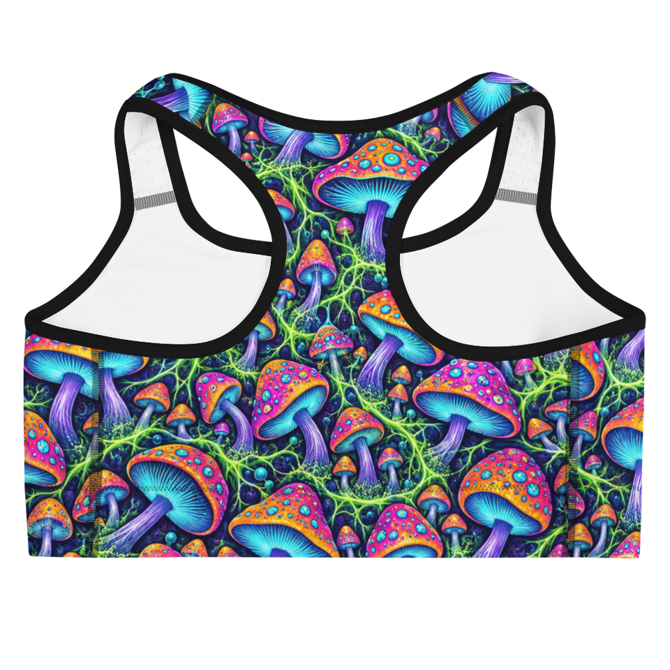 Mushroom Rocker Terrain Sports Bra, back