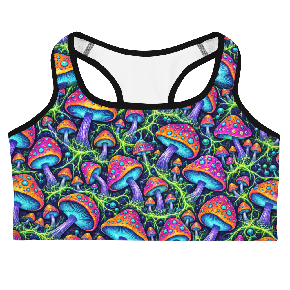 Mushroom Rocker Terrain Sports Bra, front