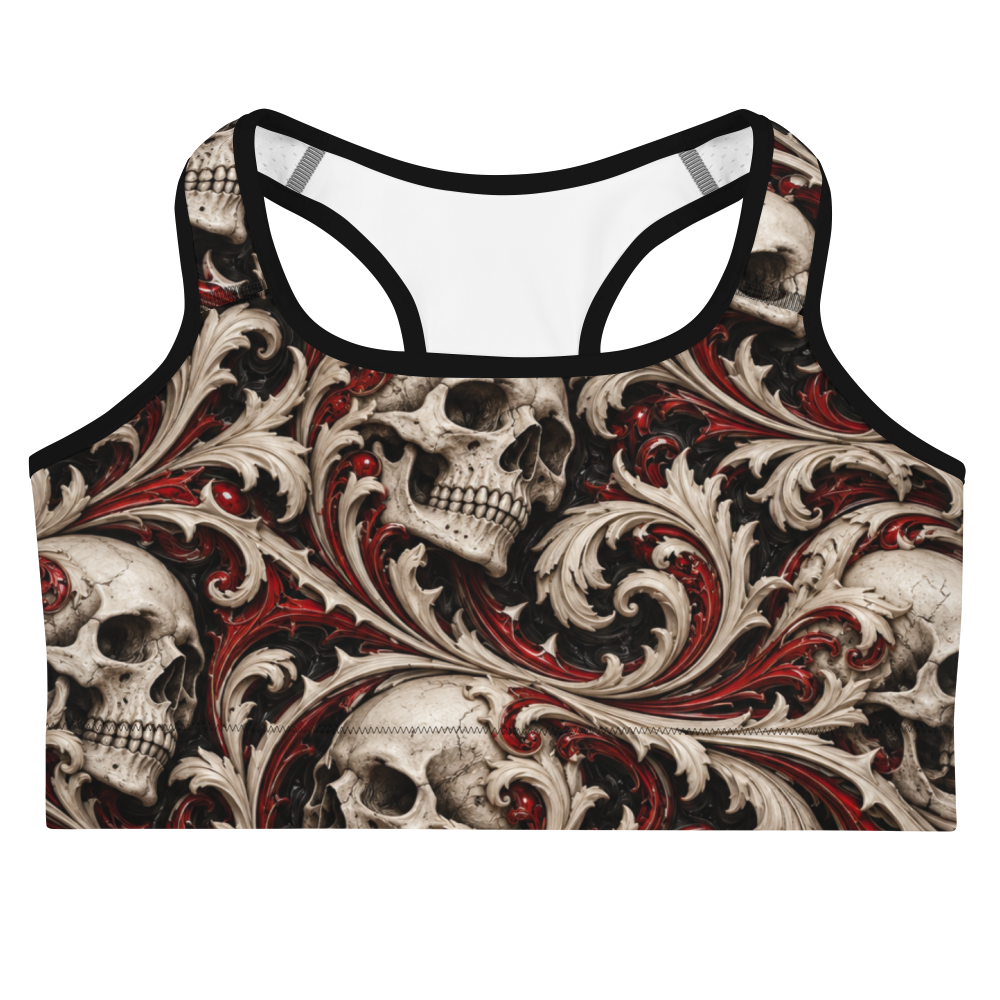 Ossuary Scroll Terrain Sports Bra, front
