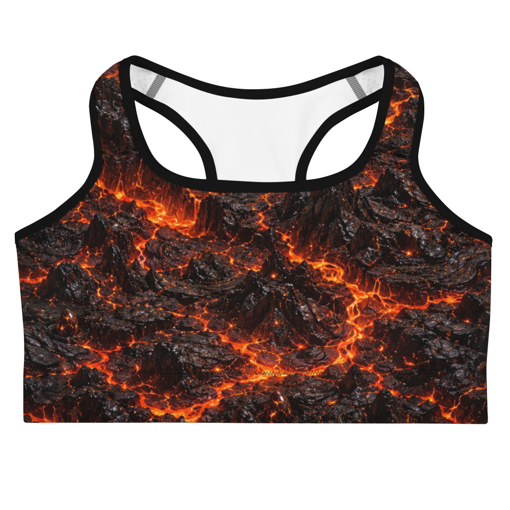 Cinder Throne Terrain Sports Bra, front