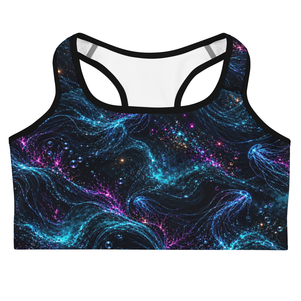 Abyssal Bloom Reliquary Terrain Sports Bra, front