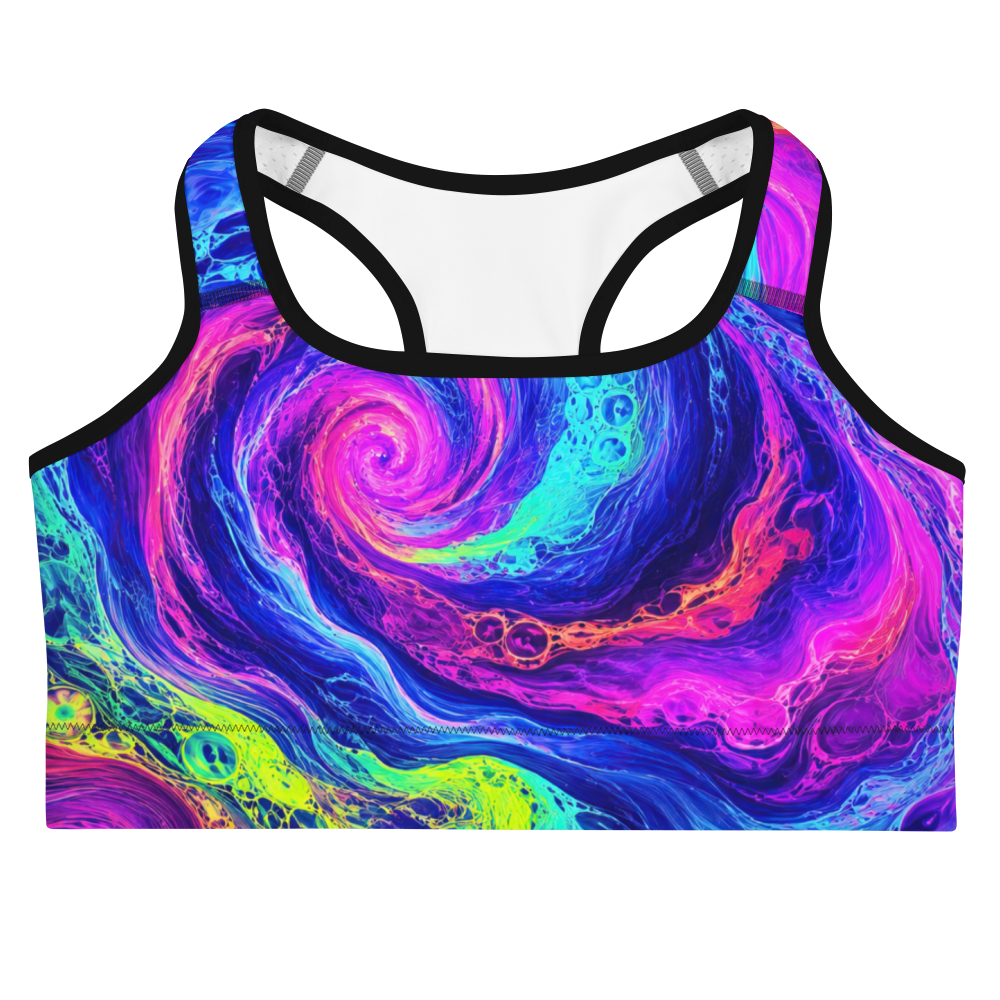 Xenobloom Chroma Vortex Terrain Sports Bra, front