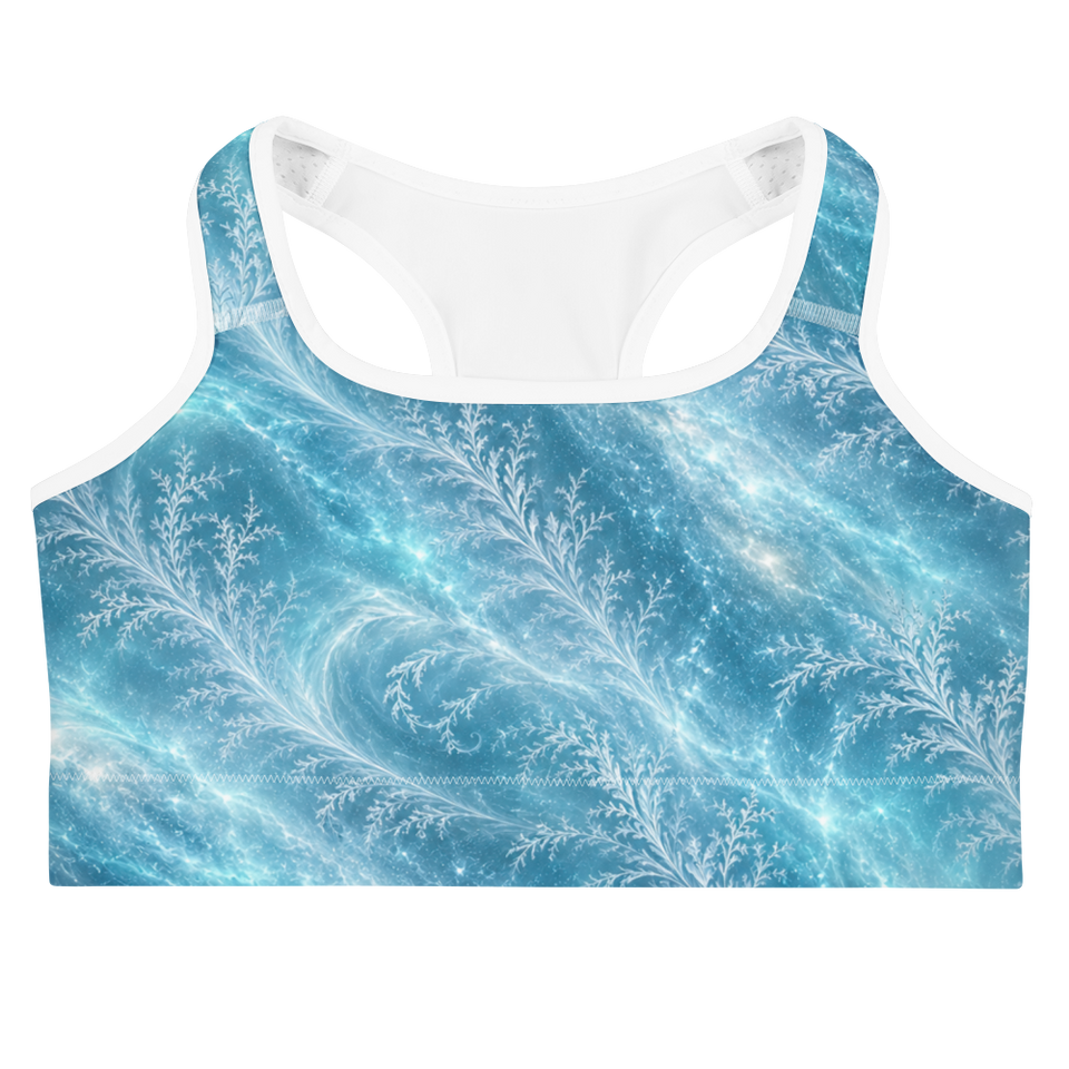 Ice Witch Terrain Sports Bra, front