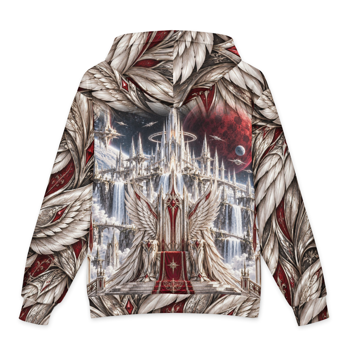Andromeda Valkyrie all-over print oversized hoodie, back