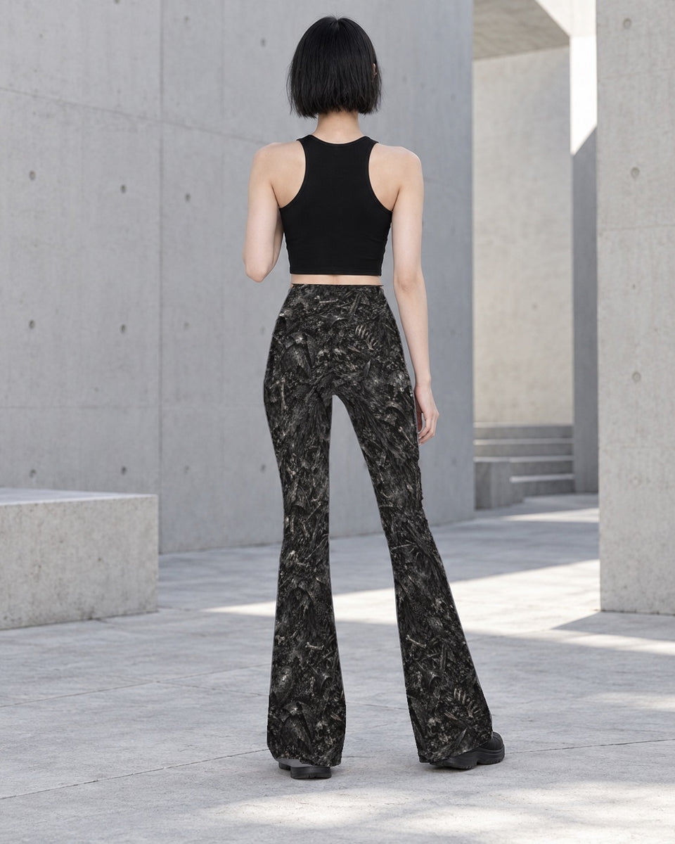 Ash and Bone Terrain Flare Leggings, worn on model, back