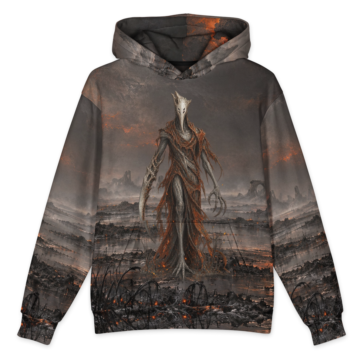 Ashen Reaper Hoodie all-over print oversized hoodie, front