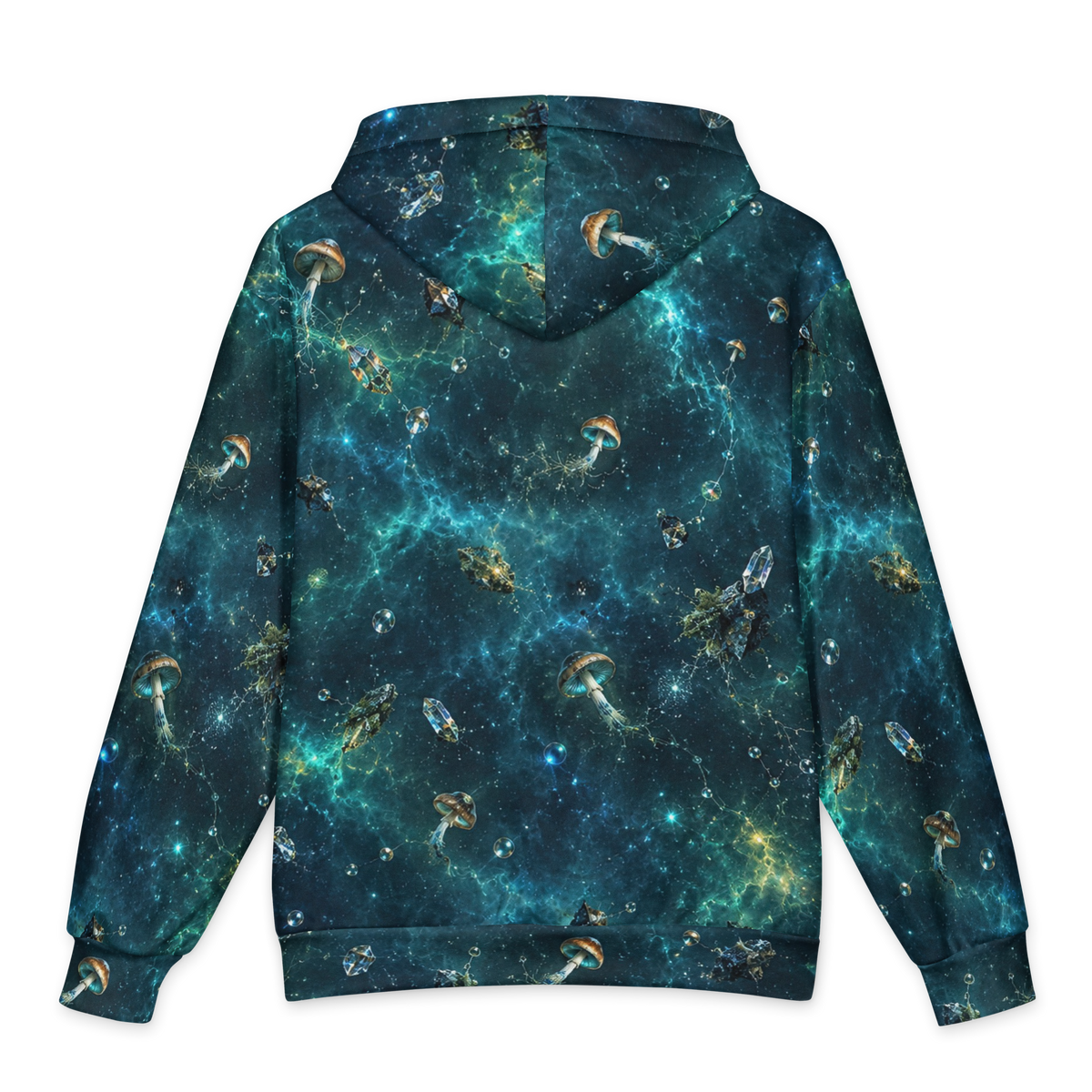 Blue Bruise Garden Terrain all-over print hoodie, back