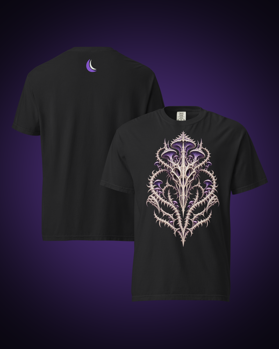 Bonevine Violet Graphic Tee, front and reverse