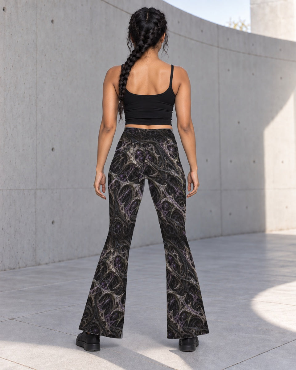 Breachborn Terrain Flare Leggings, worn on model, back