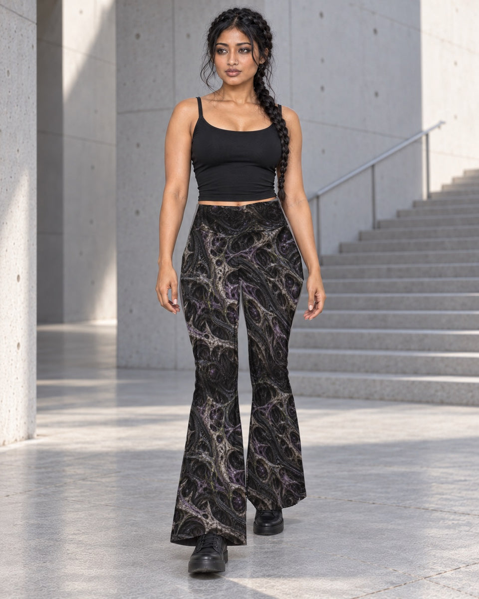 Breachborn Terrain Flare Leggings, worn on model, in motion