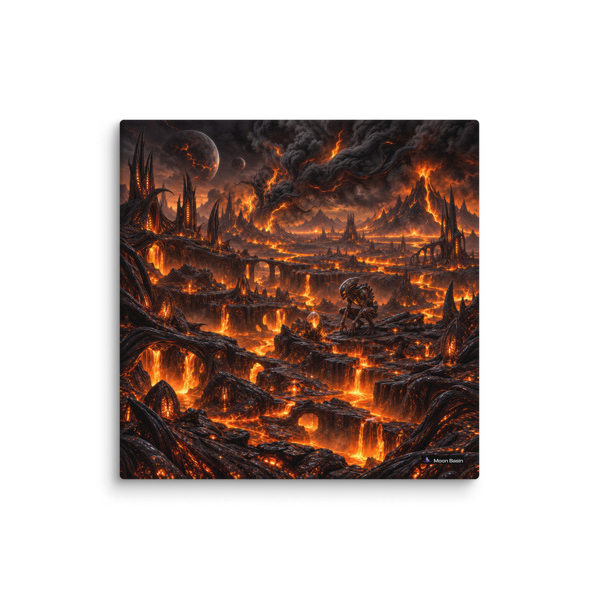 Ember Sentinel Basin canvas print, 10x10 inch, on a white wall