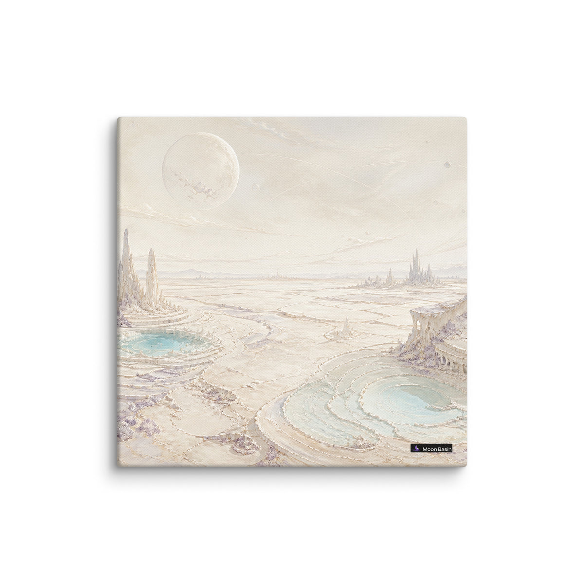Ivory Orbit Basin canvas print, 10x10 inch, on a white wall