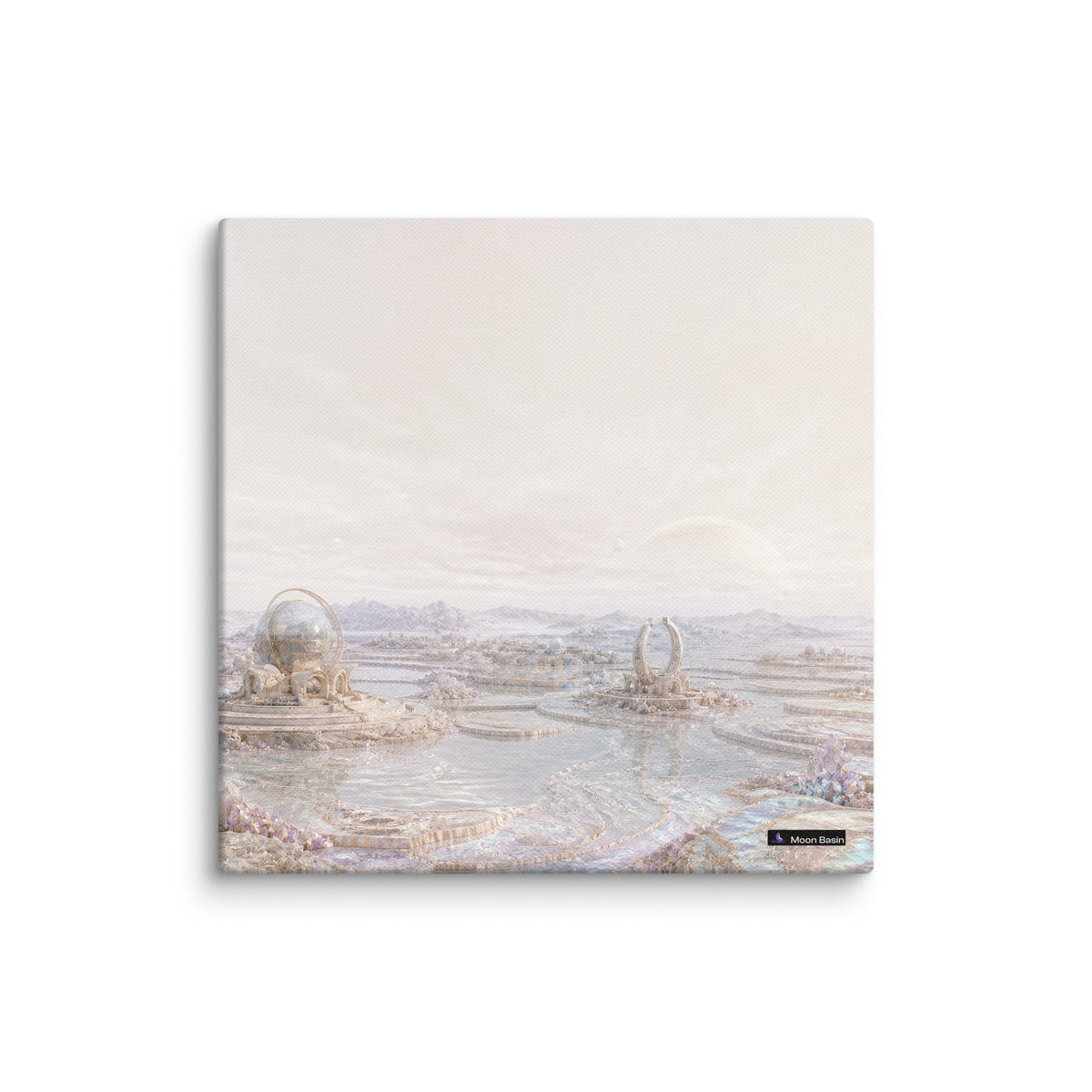 Pearl Meridian Basin canvas print, 10x10 inch, on a white wall
