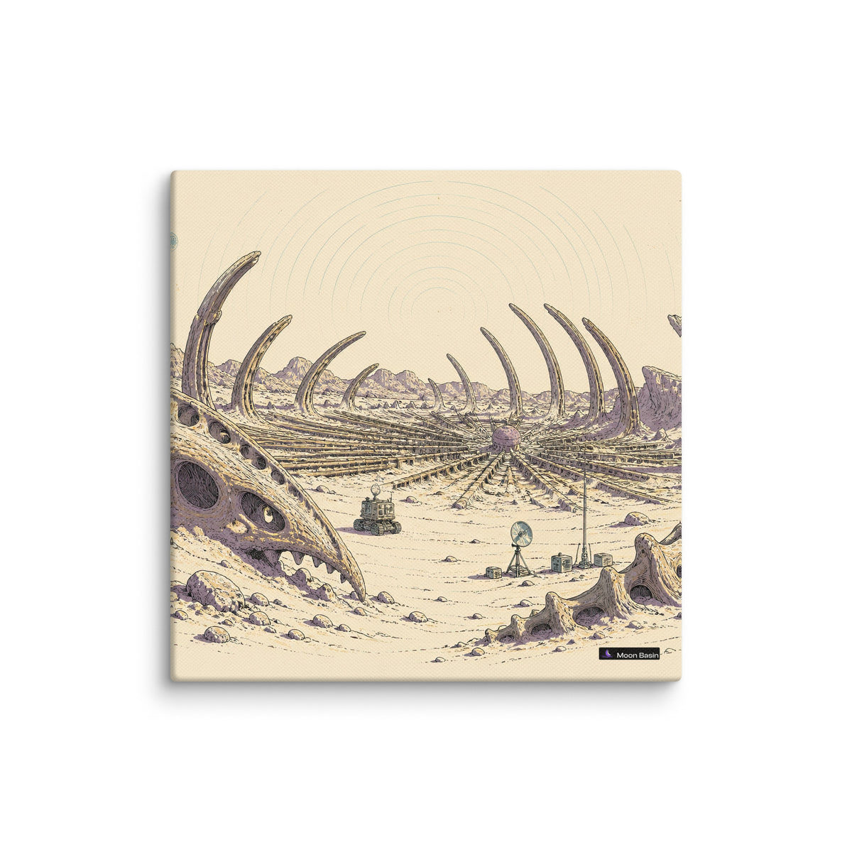 Fossil Signal canvas print, 10x10 inch, on a white wall